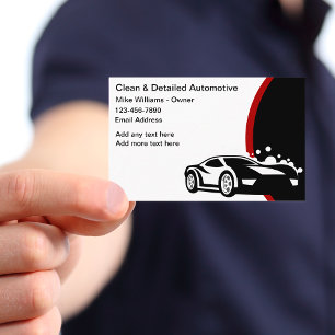 Visitekaarten voor autowasserij en autodecoratie visitekaartje