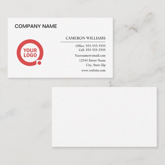 Visitekaartje (Voorkant / Achterkant)