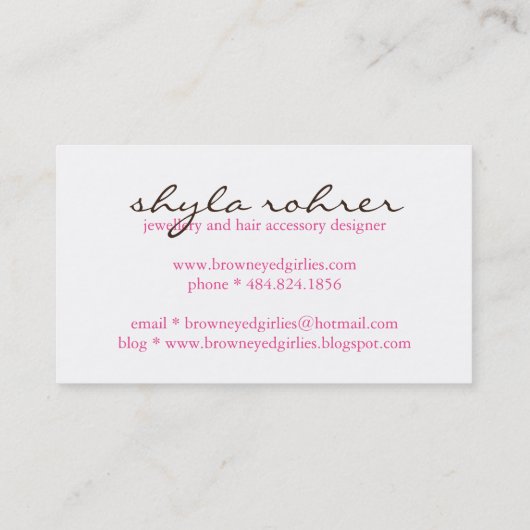 Visitekaartje (Achterkant)