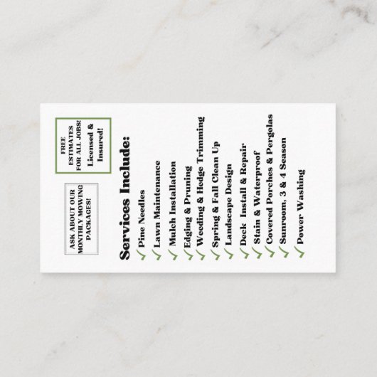 Visitekaartje (Achterkant)