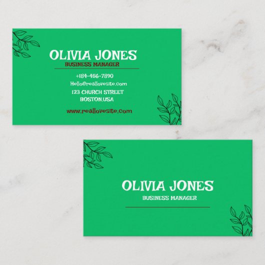 visitekaartje (Voorkant / Achterkant)