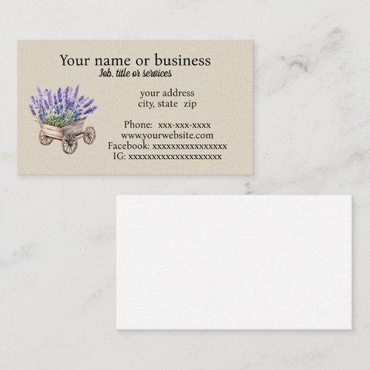 Visitekaartje (Voorkant / Achterkant)