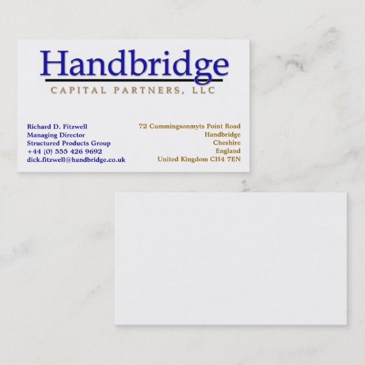 Visitekaartje (Voorkant / Achterkant)