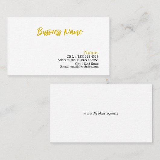 Visitekaartje (Voorkant / Achterkant)