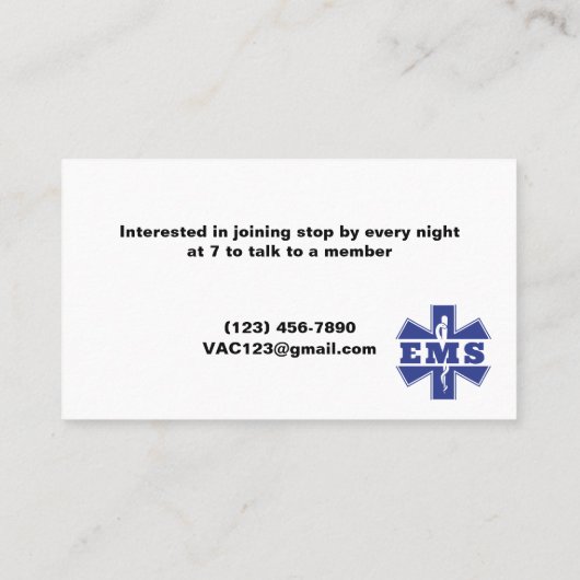 Visitekaartje (Achterkant)