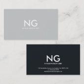 visitekaartje 001 - Dame Elegance, grijs / zwart (Voorkant / Achterkant)