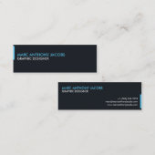 visitekaartje 002 - Modern minimal, zwart/blauw (Voorkant / Achterkant)