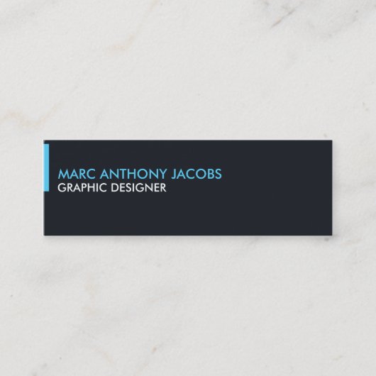 visitekaartje 002 - Modern minimal, zwart/blauw (Voorkant)