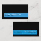 visitekaartje 007 - Exec Company Bold, zwart/blauw (Voorkant / Achterkant)