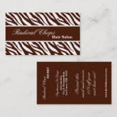 visitekaartje 100 Borwn White Zebra Print Pattern (Voorkant / Achterkant)