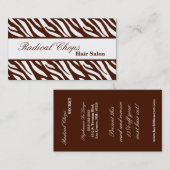 visitekaartje 100 Borwn White Zebra Print Pattern (Voorkant / Achterkant)