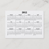 visitekaartje 2012 met kalender op rug (Achterkant)