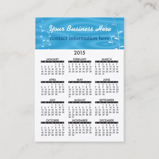 visitekaartje 2015 Blauwe agenda (Voorkant)