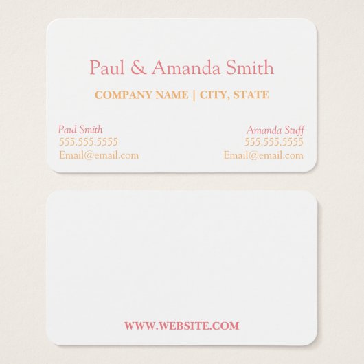 Visitekaartje - 2 namen (Voorkant /achterkant)