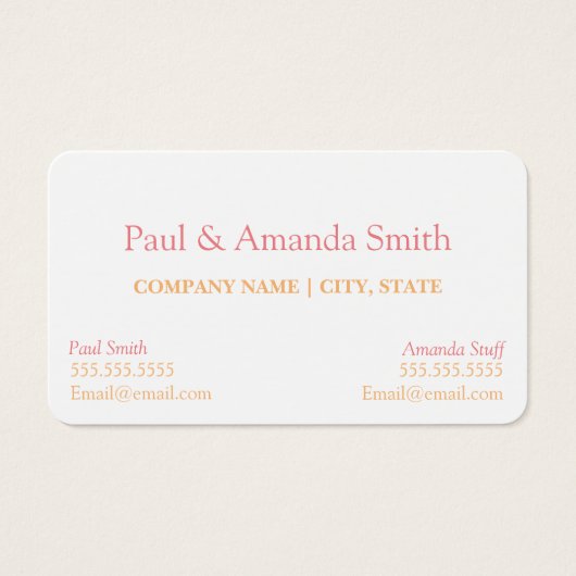 Visitekaartje - 2 namen (Voorkant)