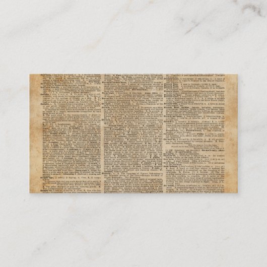 visitekaartje 3,5 x 2,0 inch, 100 pack dictionary (Voorkant)