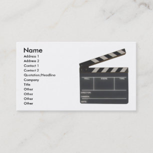 Visitekaartje aangepaste filmklapboard met filmpla