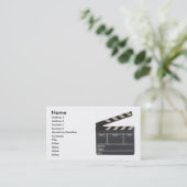 Visitekaartje aangepaste filmklapboard met filmpla (Staand voorkant)