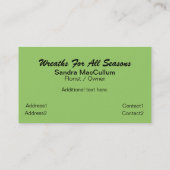 Visitekaartje Aangepaste klep voor deur (Achterkant)