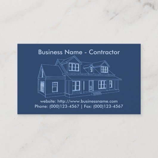 Visitekaartje: Aannemer/aannemer Visitekaartje (Voorkant)