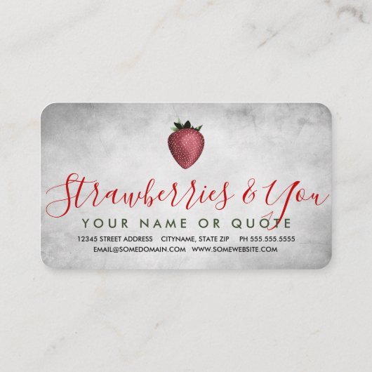 visitekaartje aardbei (Achterkant)