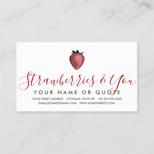  visitekaartje aardbei (Achterkant)