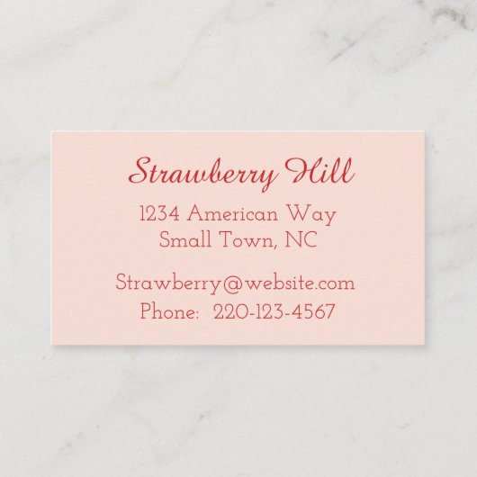 Visitekaartje aardbeien (Achterkant)