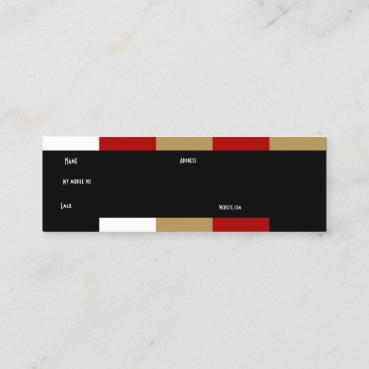 Visitekaartje Abstract Rood Zwart Wit Tan Geo (Achterkant)