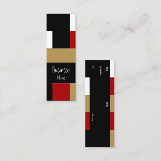 Visitekaartje Abstract Rood Zwart Wit Tan Geo (Voorkant / Achterkant)
