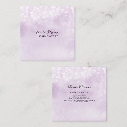 Visitekaartje Abstract vierkant lavender (Voorkant / Achterkant)