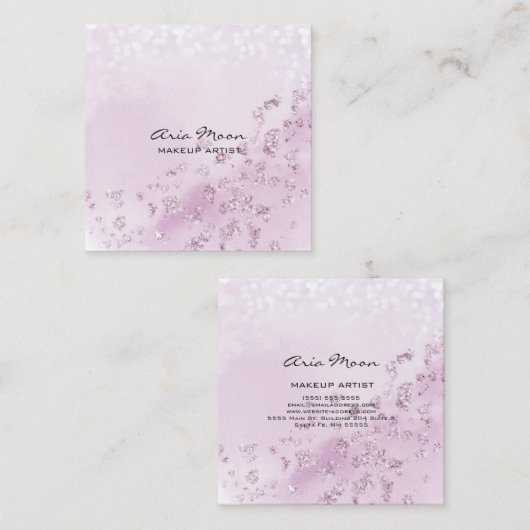 Visitekaartje Abstract vierkant lavender (Voorkant / Achterkant)