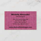 Visitekaartje abstracte afmetingen, Fuchsia (Achterkant)