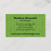 Visitekaartje abstracte afmetingen, helder groen (Achterkant)