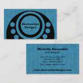 Visitekaartje abstracte afmetingen, Vet blauw (Voorkant / Achterkant)