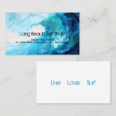 visitekaartje, Abstracte blauwe golf Visitekaartje (Voorkant / Achterkant)
