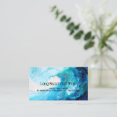 visitekaartje, Abstracte blauwe golf Visitekaartje (Staand voorkant)