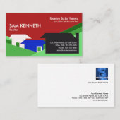 Visitekaartje abstracte kleurrijke animatiehuizen (Voorkant / Achterkant)