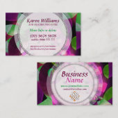 Visitekaartje abstracte kunstroze groene kleuren (Voorkant / Achterkant)