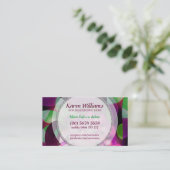 Visitekaartje abstracte kunstroze groene kleuren (Staand voorkant)