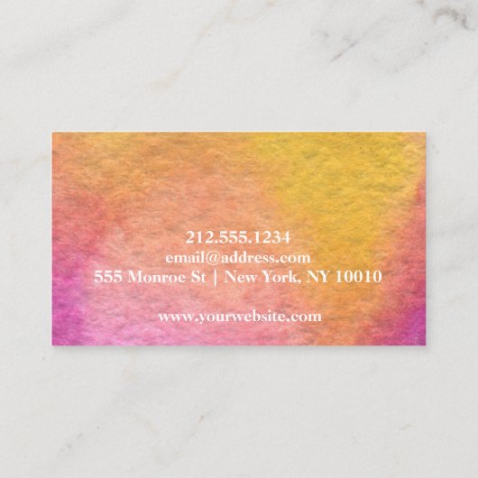 Visitekaartje abstracte minimale Waterverf (Achterkant)