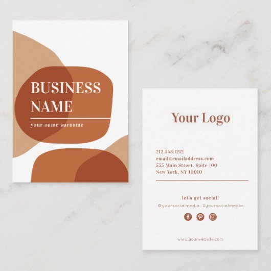 Visitekaartje abstracte pasteien (Voorkant / Achterkant)