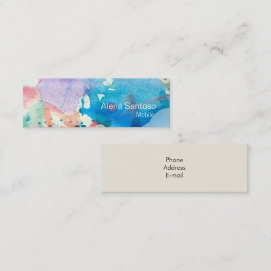 Visitekaartje abstracte Waterverf (Voorkant / Achterkant)
