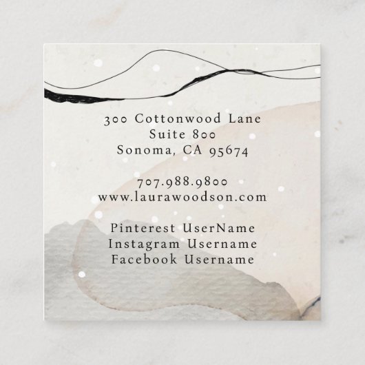 Visitekaartje abstracte Waterverf (Achterkant)