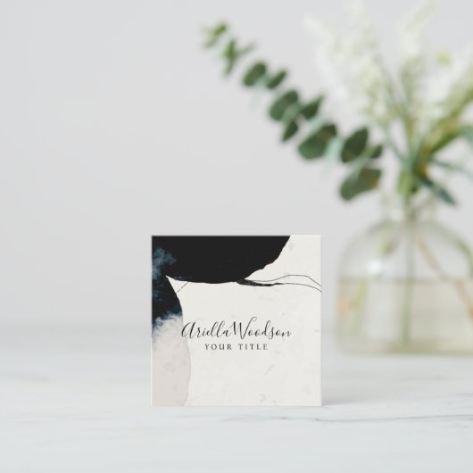 Visitekaartje abstracte Waterverf (Staand voorkant)