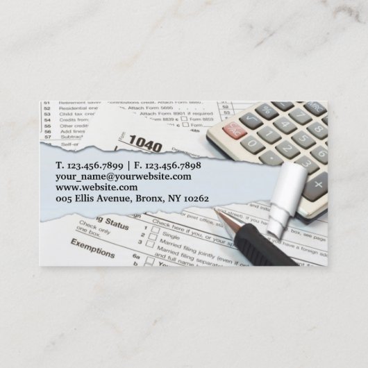 Visitekaartje accountant (Achterkant)