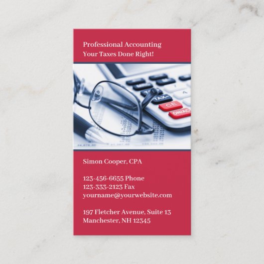 Visitekaartje accountant (Voorkant)