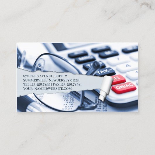 Visitekaartje accountant (Achterkant)