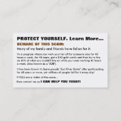 Visitekaartje - actietekst op het omgekeerde (Achterkant)