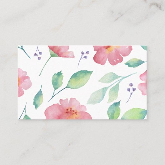 Visitekaartje - afdruk van de waterverf van Floral (Voorkant)