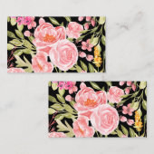 Visitekaartje - afdruk van de waterverf van Floral (Voorkant / Achterkant)